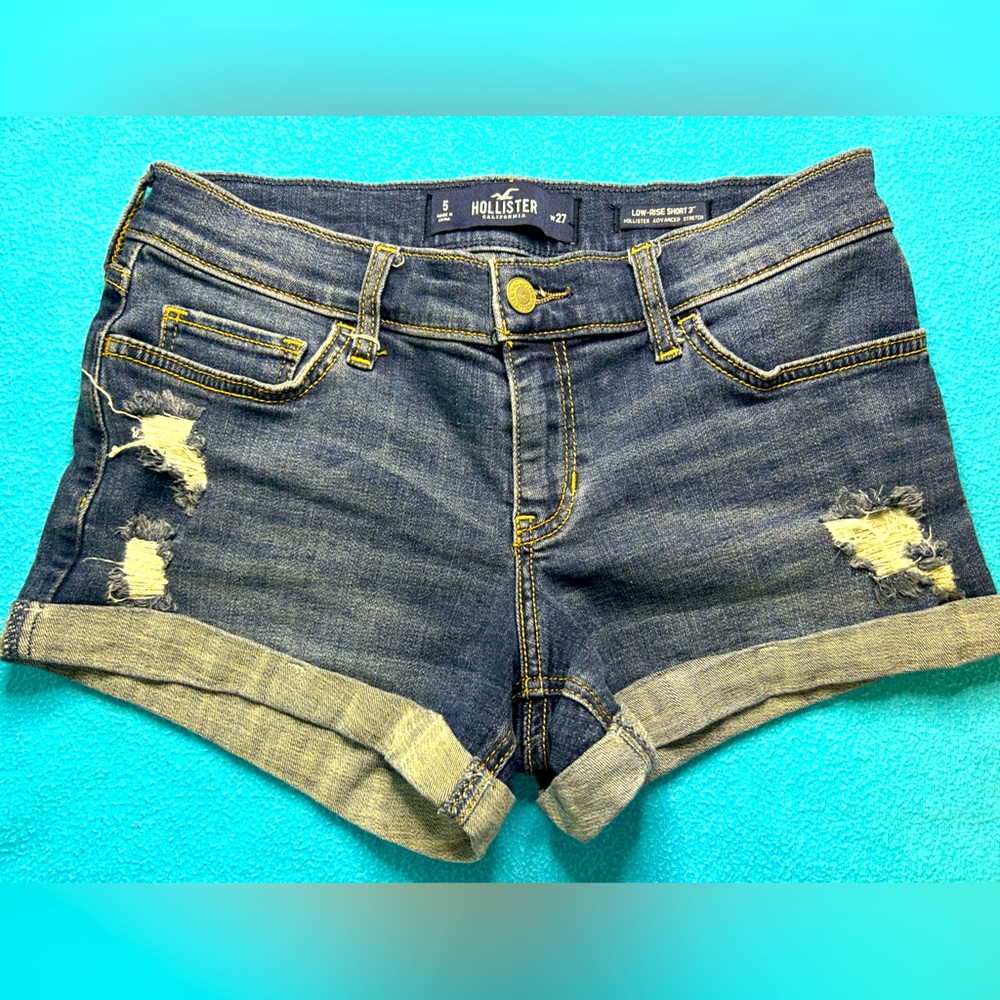 Hollister Low-rise Dark Wash, Denim Shorts